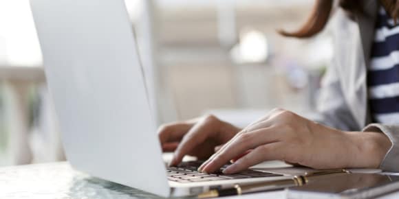 Girl working on laptop