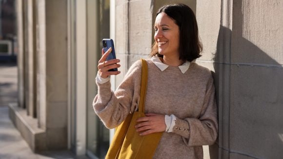 Woman checking her phone