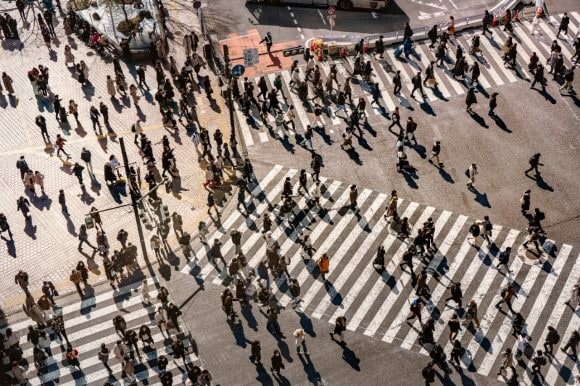People crossing road