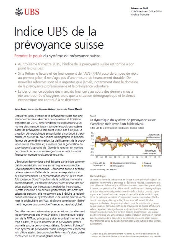 Indice UBS de la prévoyance Suisse