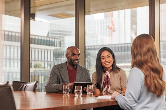 Man and women meeting with Advisor