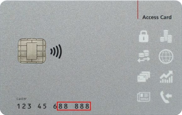 Note down the last 5 digits of your Access Card number 