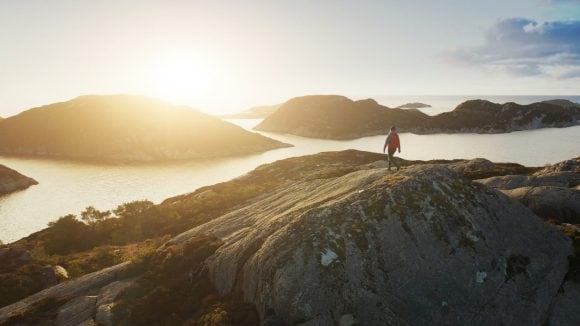 Hiker on hilltop