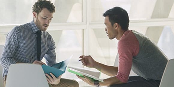 Colleagues are discussing