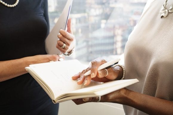 Women with notebook