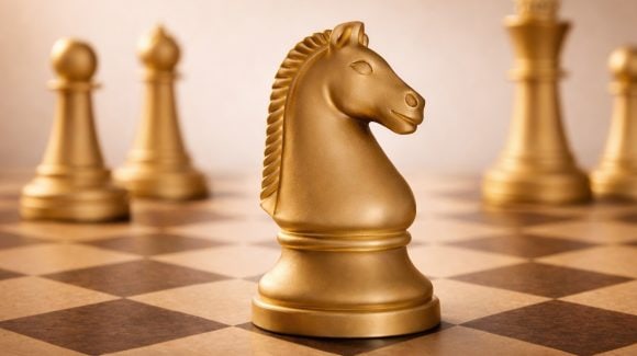 Horsepin on a chessboard