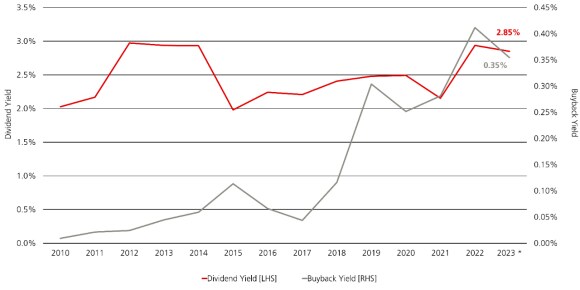 Many well-managed companies are returning excess cash to shareholders in dividends and share buybacks, which help boost stock prices.