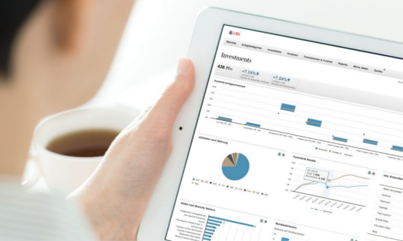 Person reading from tablet computer