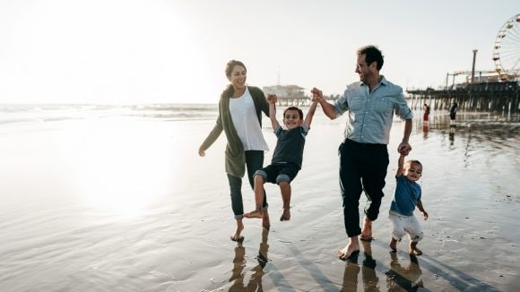 Family on the beach
