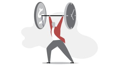 man picking up dumbell