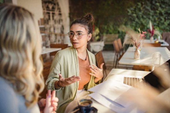 Young business owner in meeting