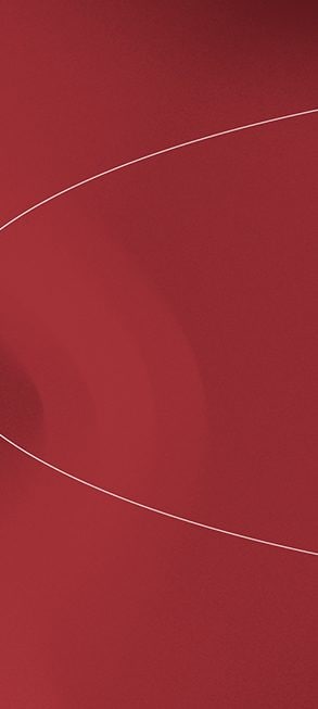 A white elliptical trajectory line overlaid on a magenta background